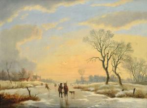 HANSEN Carel Lodewijk 1765-1840,Dutch Figures in a frozen landscape,Tennant's GB 2023-11-11