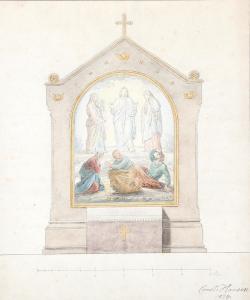HANSEN Constantin,A design for an alterpiece in Varde church,1874,Bruun Rasmussen 2024-03-04