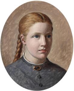 HANSEN Constantin 1804-1880,Portrait of Frederikke Aagaard,1867,Bruun Rasmussen DK 2024-02-12