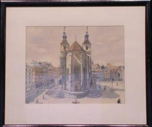 HANSEN Ejnar 1884-1965,CATHEDRAL IN TOWN
Signed with conjoined initials a,William Doyle 2003-01-08