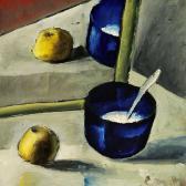 hansen emanuel 1893-1988,Still life with blue bowl and a mirror,1920,Bruun Rasmussen DK 2009-10-26