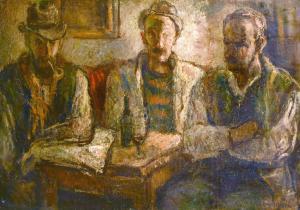 HANSEN Emiel 1878-1952,A scene of three male figures in a tavern,John Nicholson GB 2021-04-21