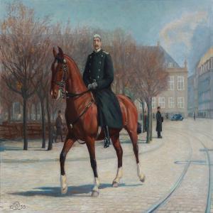 HANSEN Gotfred 1872-1948,King Christian X of Denmark on horseback,1939,Bruun Rasmussen DK 2012-05-21