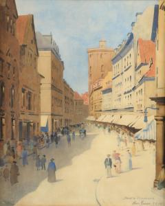 HANSEN Hans Peter 1881-1967,A Street in Copenhagen,Simpson Galleries US 2014-09-28
