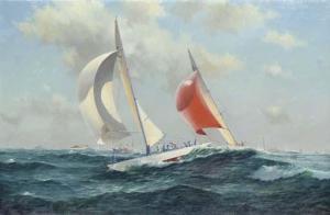 HANSEN Ian 1948,Gretel vs Wetherley in the 1962 America's Cup race,Christie's GB 2004-07-29