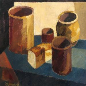 HANSEN Jop 1899-1960,Still life with bread and jars,Bruun Rasmussen DK 2014-10-13