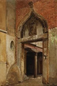HANSEN Josef Theodor,An entrance portal to a courtyard, Southern Europe,Bruun Rasmussen 2022-09-05