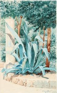 HANSEN Josef Theodor 1848-1912,Scene from a sunny garden i Pompeii,1905,Bruun Rasmussen 2023-02-20