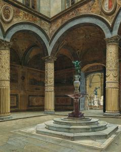 HANSEN Joseph Theodor 1848-1912,Florence, Palazzo Vecchio,1891,Palais Dorotheum AT 2021-06-07