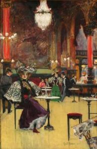 HANSEN Knut 1876-1926,A Parisian cafe,1897,Bruun Rasmussen DK 2018-12-03