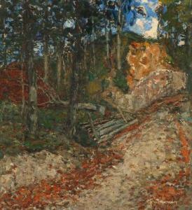 HANSEN Knut 1876-1926,On a forest road,Bruun Rasmussen DK 2019-04-08