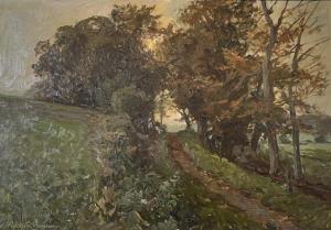 HANSEN Melchior 1908-1978,A path cutting through a landscape,Bruun Rasmussen DK 2022-04-14