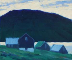 HANSEN Ole Vang 1924-1997,Landscape from the Faroe Islands,1984,Bruun Rasmussen DK 2023-02-14