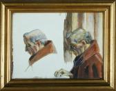 HANSEN Peter Marius 1868-1928,Studies of two monks, who says a prayer,Bruun Rasmussen DK 2007-06-25