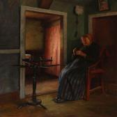 HANSEN SVANEKE Bertel 1883-1937,Interior with an old woman sewing,Bruun Rasmussen DK 2016-02-08