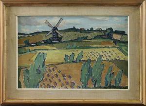 HANSSON Nils 1900,Felderlandschaft mit Windmühle,1953,Eva Aldag DE 2014-09-13