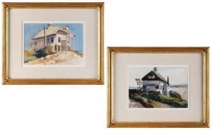 HANTMAN Carl 1935,Two Rockport views of houses on the water,1973,Eldred's US 2023-07-28