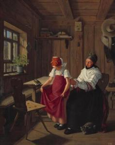 HANTZSCH Johann Gottlieb 1794-1848,The apron is being tied,Bruun Rasmussen DK 2021-09-21