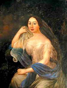 HANUSZ Feliks 1811-1876,Portret kobiety w błękitnym szalu,1853,Desa Dom Auckcyjny PL 2003-12-13