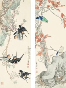 HAO ZHAO 1881-1949,FLOWERS AND BIRDS AFTER ANCIENT ARTISTS,1943,Sotheby's GB 2017-04-04