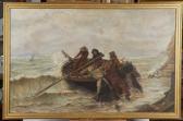 HAQUETTE Georges Jean Marie 1854-1906,Départ houleux pour la pêche,Adjug'art FR 2017-07-09