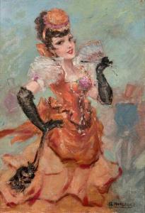 HARCOURT George 1869-1947,Portrait de cocotte dans un cabaret,Lucien FR 2019-03-19