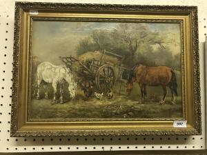 Harden Sidney Melville 1837-1881,Cart, two horses and chickens,Moore Allen & Innocent GB 2021-10-14