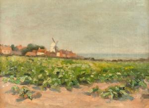 HARDIE Charles Martin 1858-1916,Landscape with Windmill,Maynards CA 2023-08-30