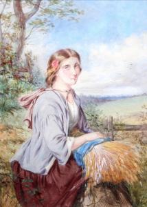 HARDIE DAVID 1835-1870,A farm girl with wheatsheaf,1865,Mallams GB 2013-10-02