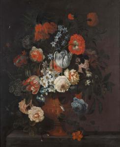 HARDIME Simon 1664-1737,STILL LIFE OF TULIPS, NARCISSI, ROSES, PEONIES, CA,Sotheby's GB 2020-09-23