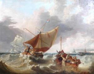 HARDING C 1829,Off Ramsgate with fishing and other boats. 24 x 29ins,John Nicholson GB 2009-04-02