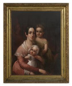 HARDING Chester 1792-1866,Portrait of Mrs. Mc Donnell and Daughters Cora,c.1842,New Orleans Auction 2020-09-26
