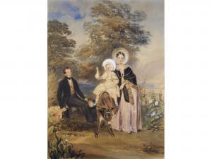 HARDING EDWARD J 1840-1870,A FAMILY PORTRAIT, THE CHILD UPON A DONKEY,1839,Lawrences GB 2018-01-19