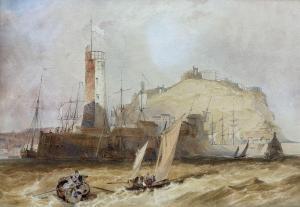 HARDING James Duffield 1798-1863,Scarborough Lighthouse (pre-1843),David Duggleby Limited 2024-03-15
