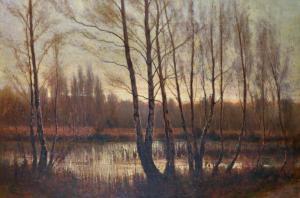 HARDING NORWOOD Arthur 1889-1893,A Tranquil Evening River Landscape,1905,John Nicholson 2017-05-03