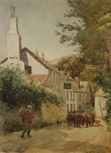 HARDING Samuel Alfred 1868-1941,Street in a Devonshire village,Gorringes GB 2011-10-19