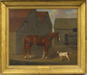HARDMAN John,Farmyard scene with bridled work horse and dog,CRN Auctions US 2016-03-12