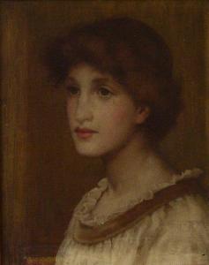 HARDMAN Minnie Jane,Portrait of a young woman, head and shoulders, wea,1886,Tamlyn & Son 2009-04-07
