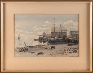 HARDWICK Melbourne Havelock 1857-1916,Harbor scene,Eldred's US 2022-11-03