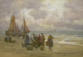 HARDWICK Melbourne Havelock 1857-1916,Shore Scene with Fishing Boats,Skinner US 2007-10-18