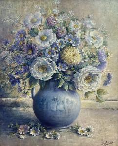 HARDWICK TRISHA 1949-2022,'Floris' Still Life of Violet Flowers in a ,Duggleby Stephenson (of York) 2023-09-08