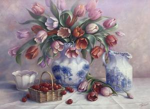 HARDWICK TRISHA,Still Life of 'Tulips and Cherries',1994,Duggleby Stephenson (of York) 2024-01-05