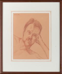 HARDY DeWitt 1940-2017,Portrait of a Man Conte on Paper,Barridoff Auctions US 2019-03-07