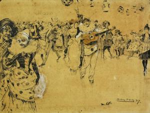 HARDY Dudley 1865-1922,FESTA DI CARNEVALE,1887,Itineris Aste IT 2023-03-07