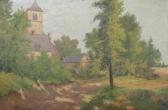 HARDY J,country land scene with church,Fellows & Sons GB 2008-12-09