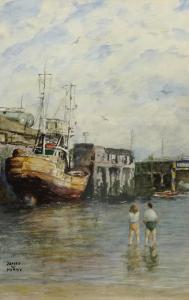 HARDY J.W,Figures Paddling in the Harbour,David Duggleby Limited GB 2019-09-28