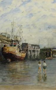 HARDY J.W,Figures Paddling in the Harbour,20th century,David Duggleby Limited GB 2019-08-10