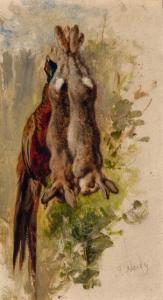 HARDY Jnr James 1832-1889,Dead Hares and a Pheasant Hanging,William Doyle US 2019-02-13