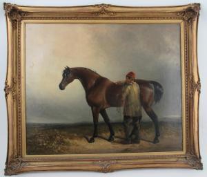 HARDY Jnr James 1832-1889,figures with a bay horse in landscpe,Serrell Philip GB 2023-11-23