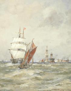 HARDY Thomas Bush 1842-1897,Two views of shipping in Portsmouth harbou,1896,Bonhams GB 2018-10-17